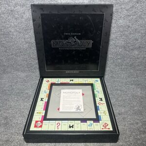 Monopoly Onyx Edition Game Hasbro 2006 Silver Black Complete Collector Rare